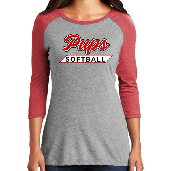 Pups Softball Ladies Raglan Tee Thumbnail